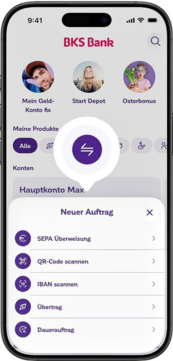 Funktionen der BKS App Funktionen der BKS App