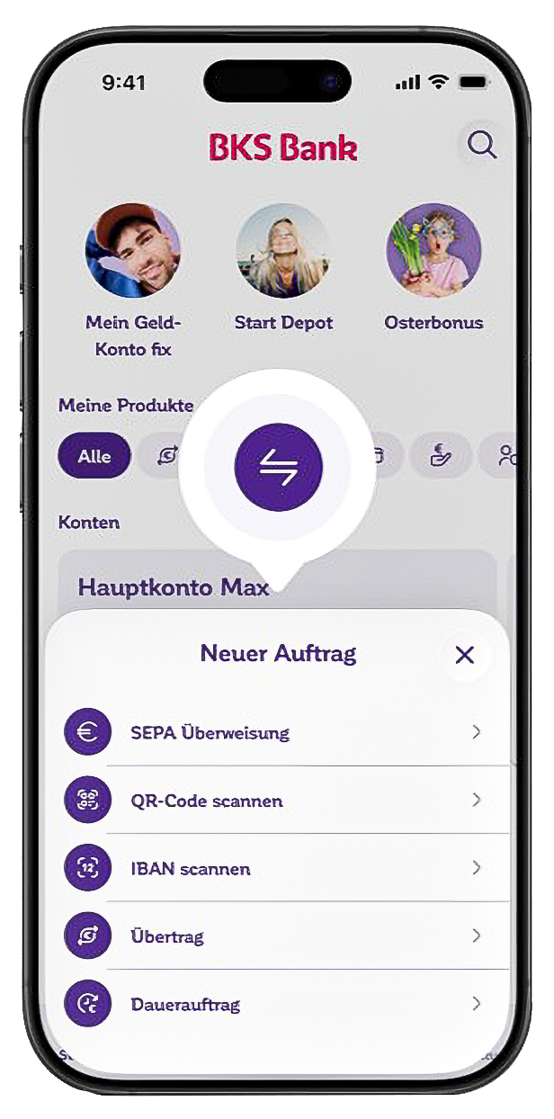 Funktionen der BKS App Funktionen der BKS App